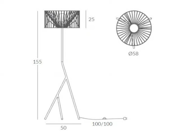 MARIOLA - LED rope floor lamp with tripod by Olé Lighting - view 3